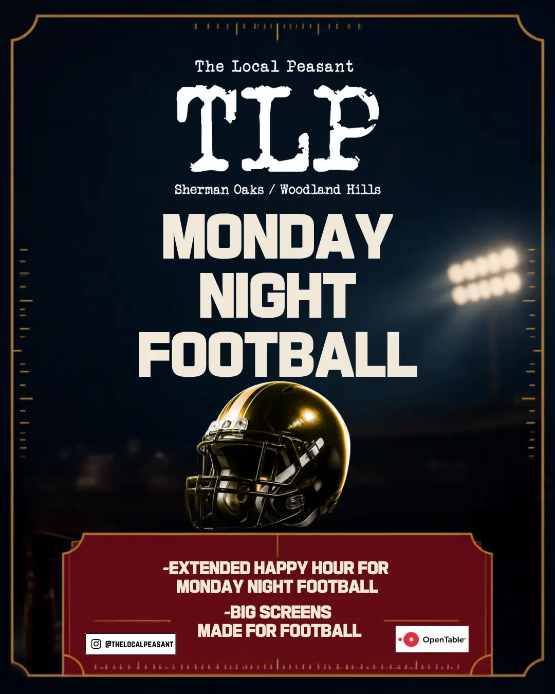 monday night football in sherman oaks